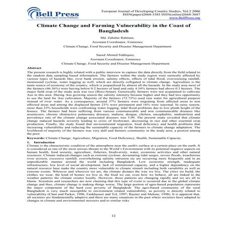 Climate change trends, impacts and adaptation of upland farmers in La ...