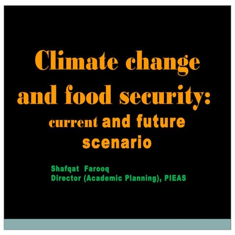 Climat echange and food security