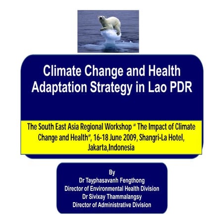 Climate Change and Health Adaptation Strategy in Lao PDR | PDF