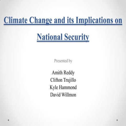 Climate change and its implications on national security
