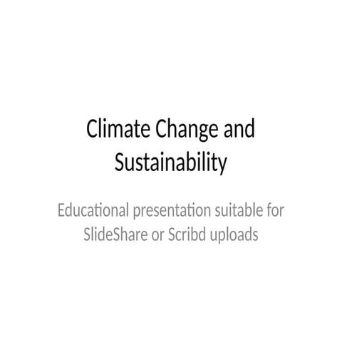 Comprehensive Insights into Climate Change and Sustainability for ...