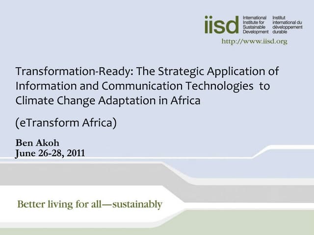 eTransform Africa: ICTs and Climate Change