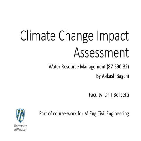 Climate change impact assessment on watershed management