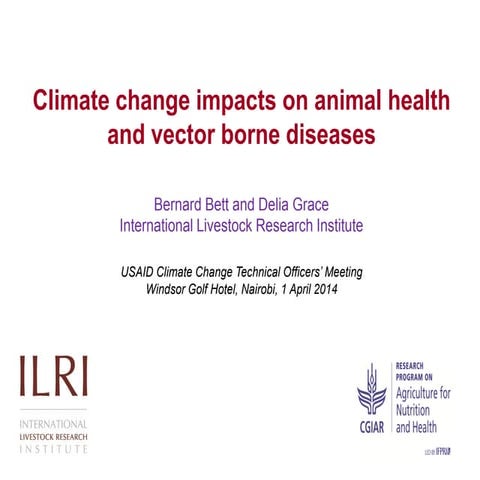 Climate change impacts on animal health and vector borne diseases