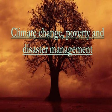 Climate change, poverty and disaster management