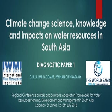 Climate change science, knowledge and impacts on water resources in South Asia