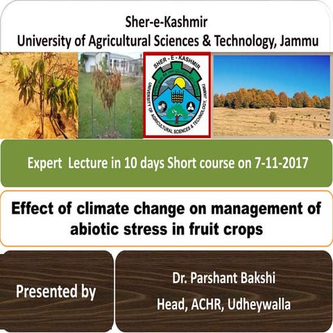 Climate change effect on abiotic stress in fruit crops 
