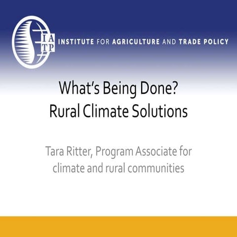 Tara Ritter - Successful Climate Policy Requires Rural Engagement