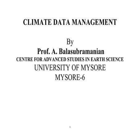 Climate data management