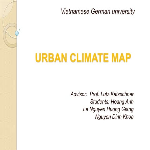 Introduction of Climate map and applicaiton in planning of Ho Chi Minh City