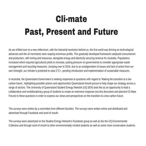 Climate Report Submission - QLD Government