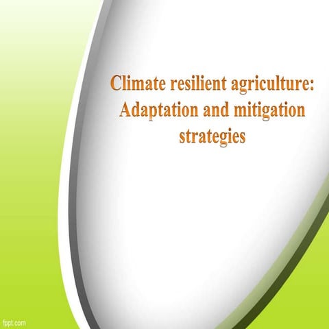 Climate resilient agriculture adaptation and mitigation strategies