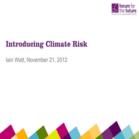 Climate risk to long term asset value | Iain Watt | Forum for the Future