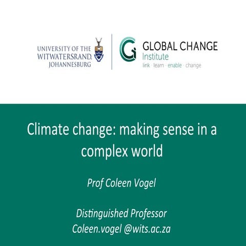 Climate science overview 2019 - Coleen Vogel