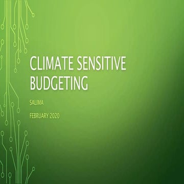 Climate sensitive budgeting