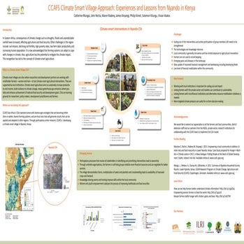 CCAFS Climate Smart Village Approach: Experiences and Lessons from Nyando in ...