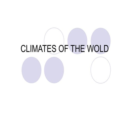 Climates of the wold
