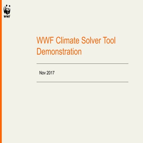 Climate solver tool demonstration nov 2017 external
