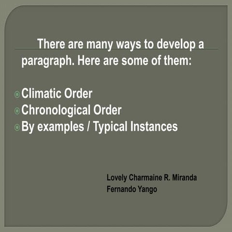 Climatic Order