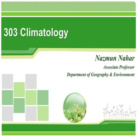 Climatology scope and principles