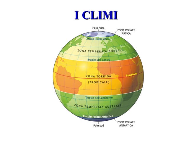 Introduzione alle zone climatice e ai climi del pianeta con i principali ambi...