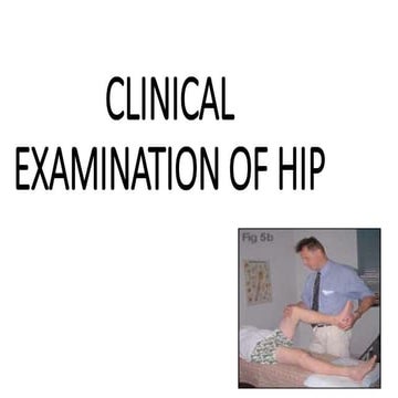 Clinical examination of hip 
