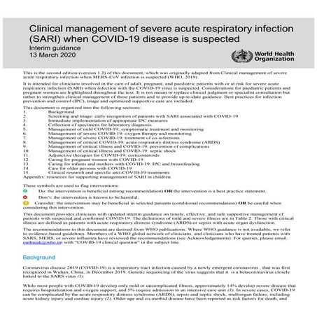 Guidelines on clinical management of covid 19 | PDF