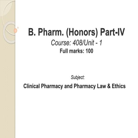 Clinical Pharmacy 