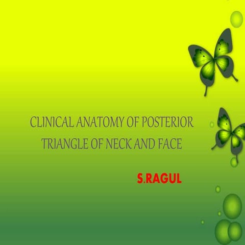 Clinical anatomy of posterior triangle of neck and face