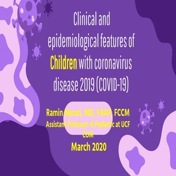 Clinical and epidemiological features of Children with COVID 19