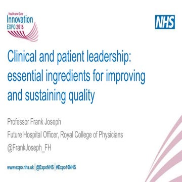 Clinical and patient leadership