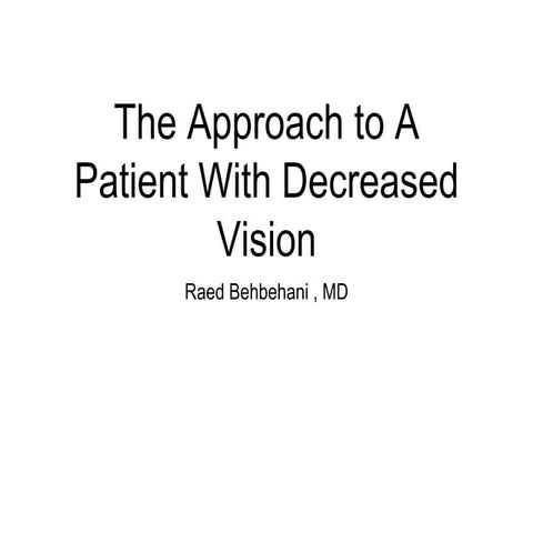 Clinical approach to acute vision loss  