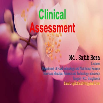 Clinical assessment PowerPoint, by sajib reza