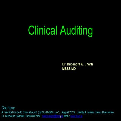 Clinical auditing  in pharmacology