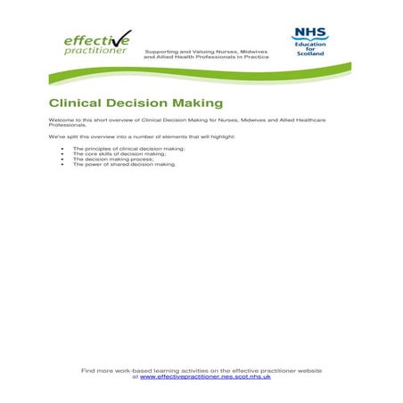 Clinical decision making