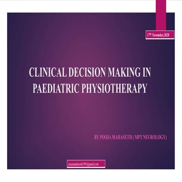 Clinical decision making in paedriatic physiotherapy