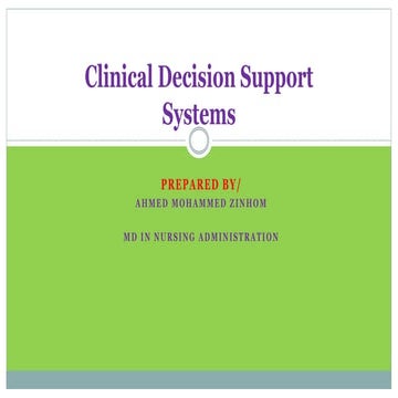 Clinical decision support systems
