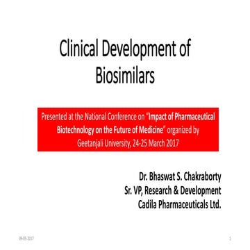 Clinical Development of Biosimilars 