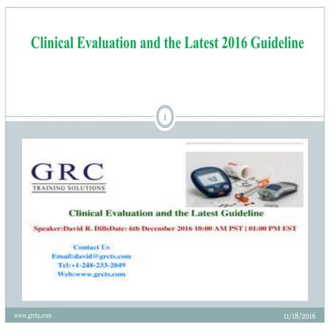 Clinical evaluation and the latest 2016 guideline | PPT