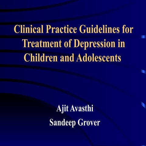 clinical guideline for treatment of depression in childhood and ...