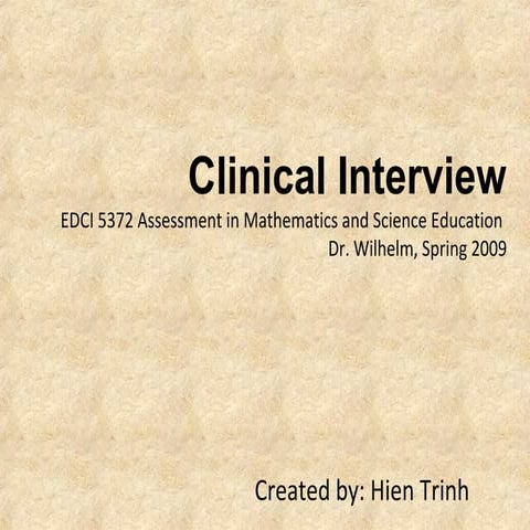 Clinical Interview | PPT