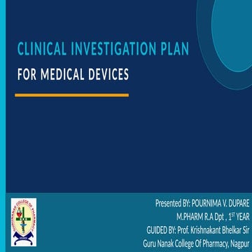 Clinical Investigation of Medical devices and Clinical Investigation ...