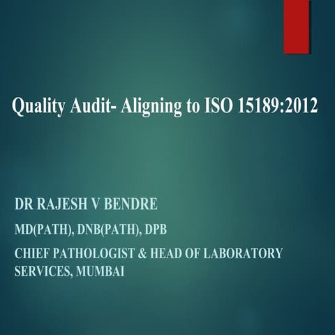 Clinical laboratory quality audit aligning ISO15189 2012