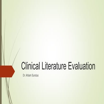 Clinical literature evaluation