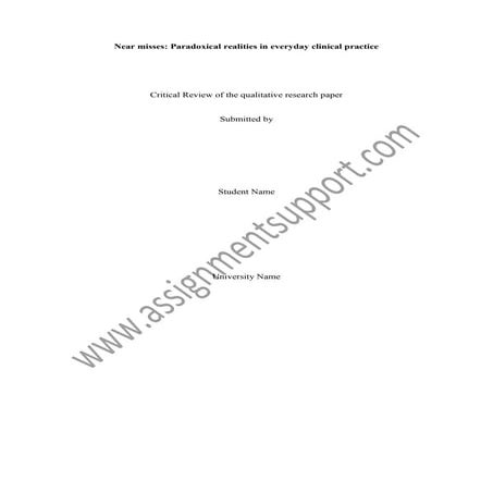 Clinical practice critical_research_paper essay sample from assignmentsupport...