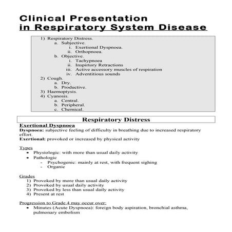 Clinical Diagnosis of Respiratory Diseases