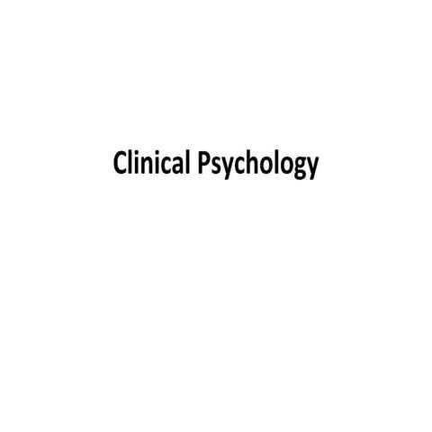 Clinical psychology