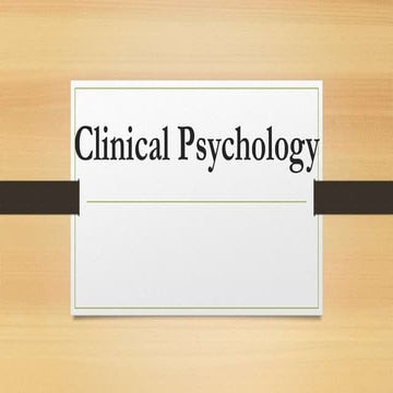 Clinical psychology