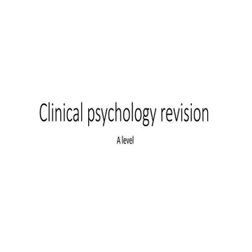 clinical psych revision including DSM and research