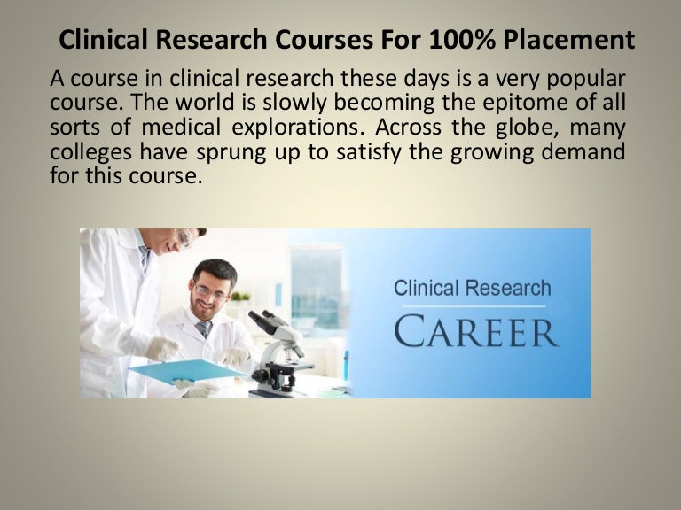 clinical research courses with placement